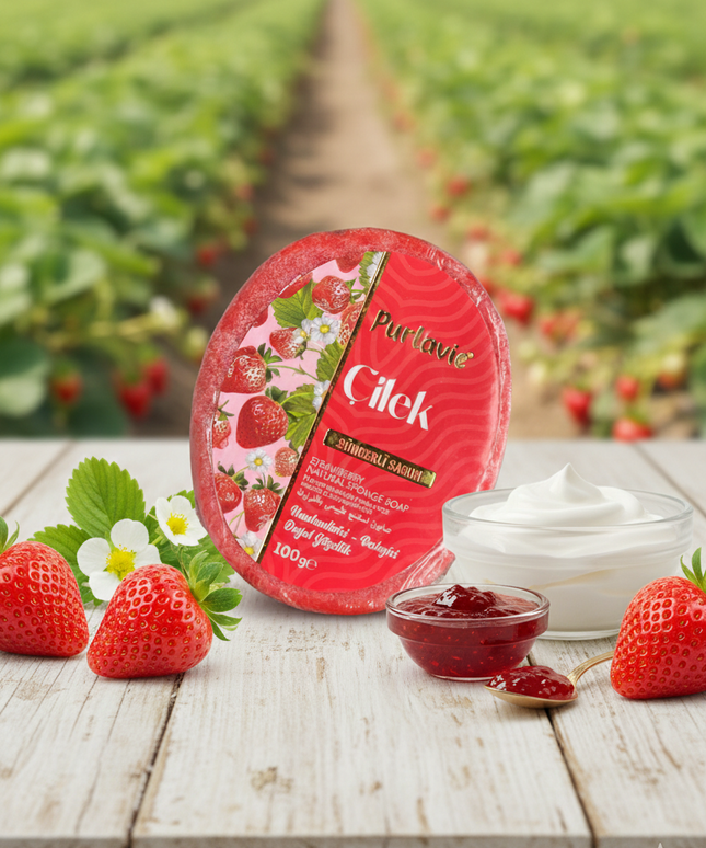 Purlavie Strawberry Sponge Soap