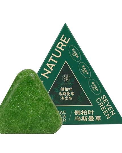 Nature Herbal Triangle Platycladus Usman Grass Shampoo Bar
